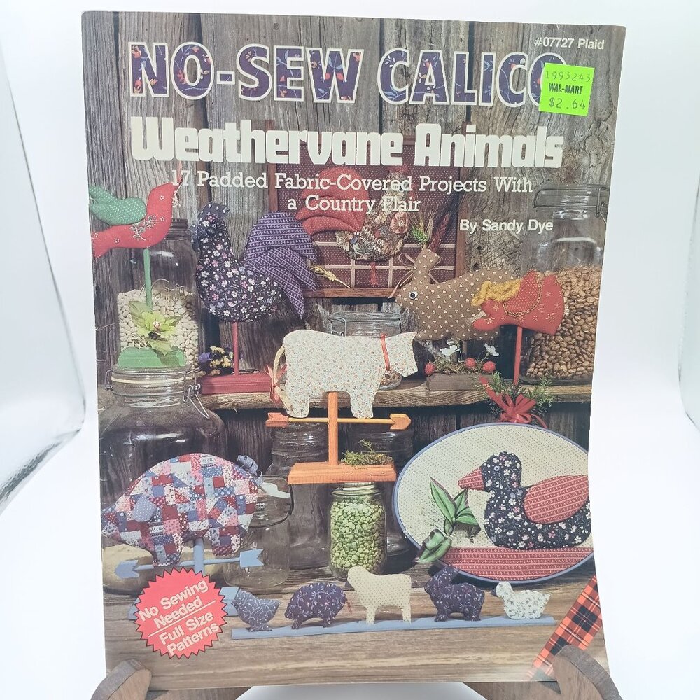 Vintage Craft Patterns, No Sew Calico Weathervane Animals 17727 by Sandy Dye